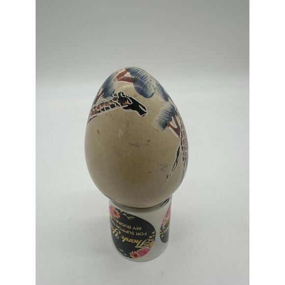 Carved Stone Eggs Set of Three with African Animals 2" Oval Eggs Home Decor - Picture 5 of 10